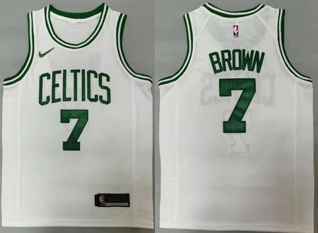 Men's Boston Celtics #7 Jaylen Brown White Icon Swingman  Jersey