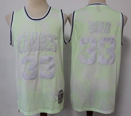 Men's Boston Celtics #33 Larry Bird Light Green Hollywood Classic Swingman Jersey