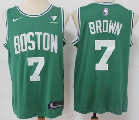Men's Boston Celtics #7 Jaylen Brown Green Icon Sponsor Swingman Jersey