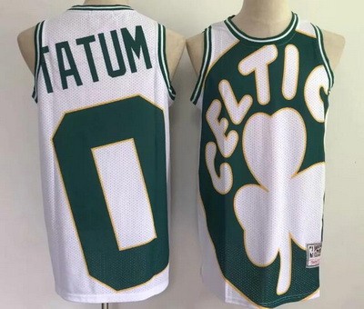 Men's Boston Celtics #0 Jayson Tatum White Laser Printing Jersey
