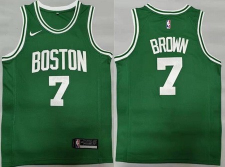 Men's Boston Celtics #7 Jaylen Brown Green Icon Swingman Jersey