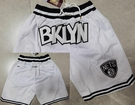 Men's Brooklyn Nets White Statement Just Don Shorts