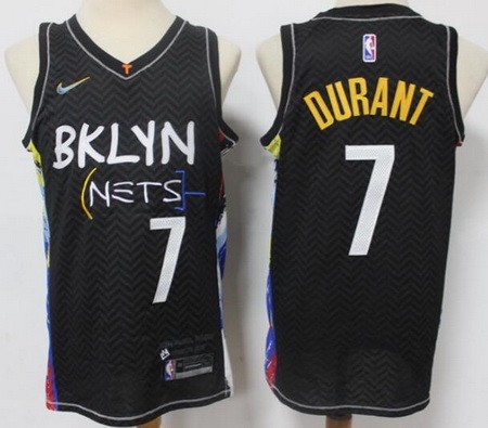Men's Brooklyn Nets #7 Kevin Durant Black 2021 City Icon Swingman Jersey