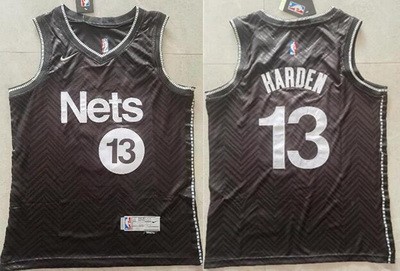 Men's Brooklyn Nets #13 James Harden Black 2021 Earned Icon Swingman Jersey