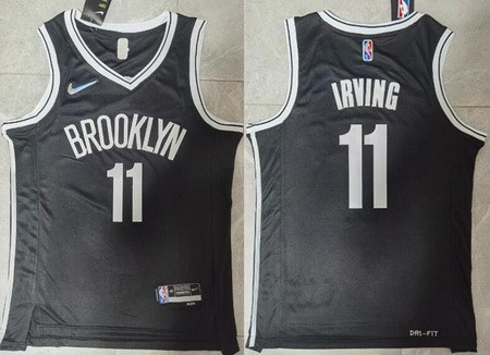 Men's Brooklyn Nets #11 Kyrie Irving Black Diamond 75th Anniversary Icon Swingman Jersey