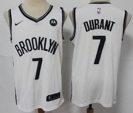 Men's Brooklyn Nets #7 Kevin Durant White Icon Sponsor Swingman Jersey