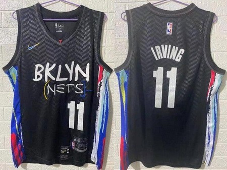 Men's Brooklyn Nets #11 Kyrie Irving Black 2021 City Icon Swingman  Jersey
