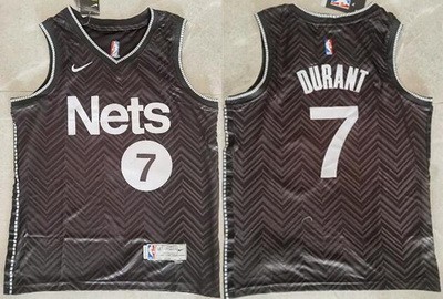 Men's Brooklyn Nets #7 Kevin Durant Black 2021 Earned Icon Swingman Jersey