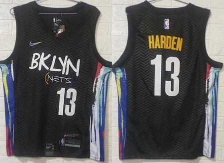 Men's Brooklyn Nets #13 James Harden Black City Icon Swingman Jersey