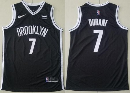 Men's Brooklyn Nets #7 Kevin Durant Black Diamond 75th Icon Sponsor Swingman Jersey
