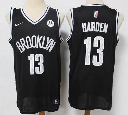 Men's Brooklyn Nets #13 James Harden Black Icon Sponsor Swingman Jersey