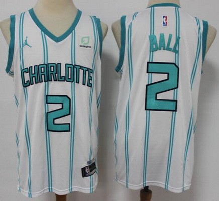 Men's Charlotte Hornets #2 Lamelo Ball White 2021 Icon Sponsor Swingman Jersey