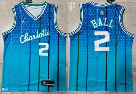 Men's Charlotte Hornets #2 Lamelo Ball Green City Diamond 75th Icon Swingman Jersey