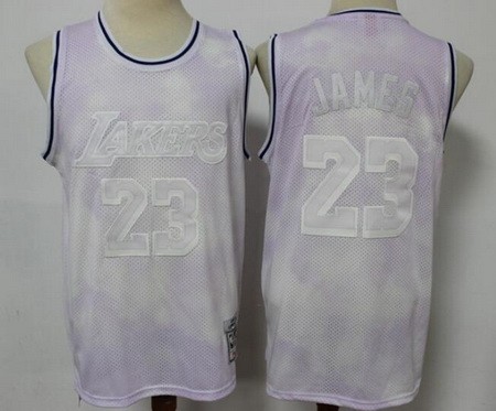 Men's Chicago Bulls #23 Michael Jordan Light Purple Throwback Swingman Jersey