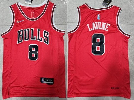 Men's Chicago Bulls #8 Zach Lavine Red Diamond 75th Icon Swingman Jersey