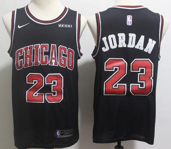 Men's Chicago Bulls #23 Michael Jordan Black Icon Sponsor Swingman Jersey