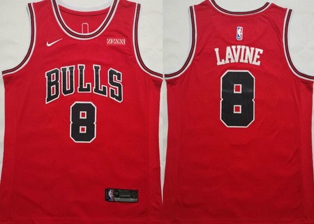Men's Chicago Bulls #8 Zach Lavine Red Icon Sponsor Swingman Jersey