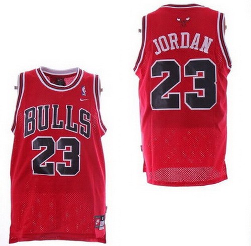 Men's Chicago Bulls #23 Michael Jordan Red Nike Throwback Swingman Jersey