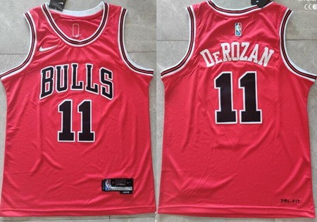 Men's Chicago Bulls #11 DeMar DeRozan Red Diamond 75th Icon Swingman Jersey