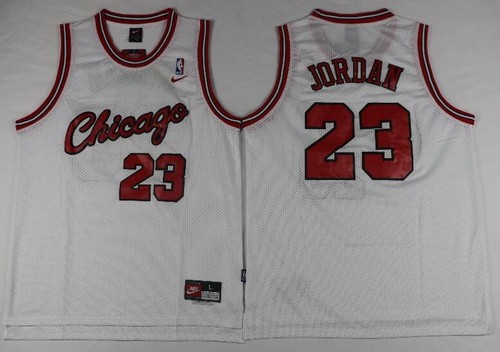 Men's Chicago Bulls #23 Michael Jordan White 1984 Nike Throwback Swingman Jersey