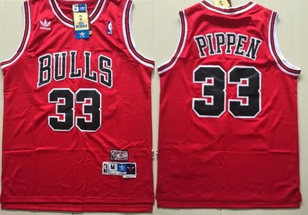 Men's Chicago Bulls #33 Scottie Pippen Red Hollywood Classic Throwback Swingman Jersey