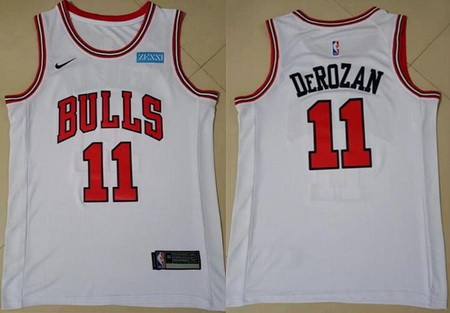 Men's Chicago Bulls #11 DeMar DeRozan White Icon Sponsor Swingman Jersey