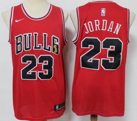 Men's Chicago Bulls #23 Michael Jordan Red World Cup Icon Swingman Jersey