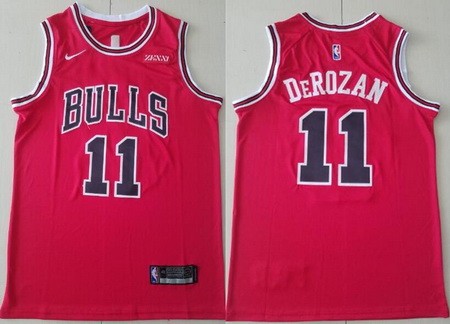 Men's Chicago Bulls #11 DeMar DeRozan Red Icon Sponsor Swingman Jersey
