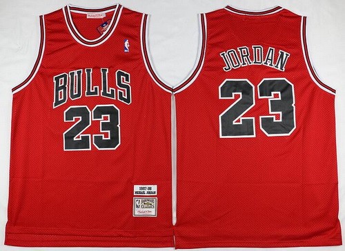 Men's Chicago Bulls #23 Michael Jordan Red 1997 Throwback Swingman Jersey