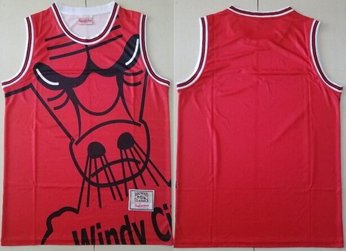 Men's Chicago Bulls Blank Red Hollywood Classic Printed Swingman Jersey