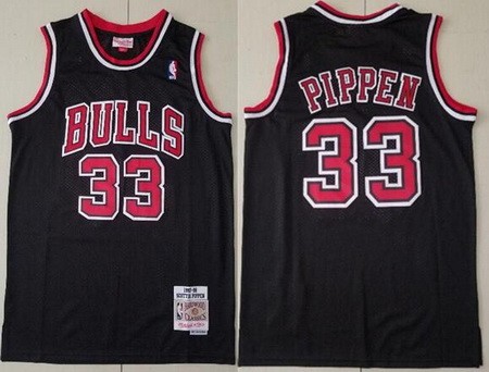 Men's Chicago Bulls #33 Scottie Pippen Black 1997 Throwback Swingman Jersey