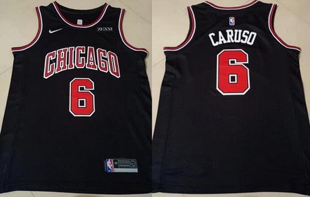 Men's Chicago Bulls #6 Alex Caruso Black Icon Sponsor Swingman Jersey