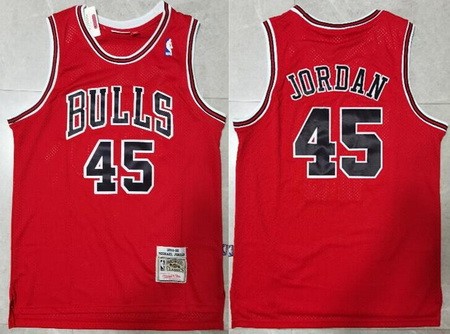 Men's Chicago Bulls #45 Michael Jordan Red 1984 Throwback Swingman Jersey