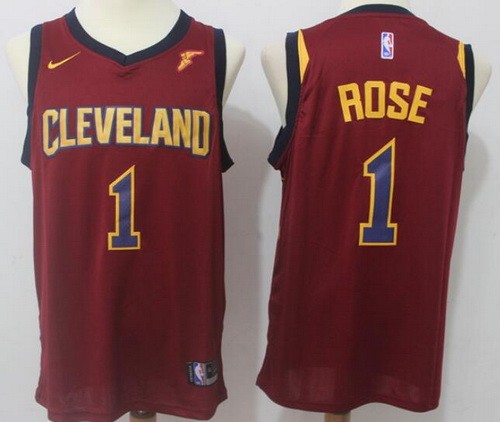 Men's Cleveland Cavaliers #1 Derrick Rose Red Icon Sponsor Nike Swingman Jersey
