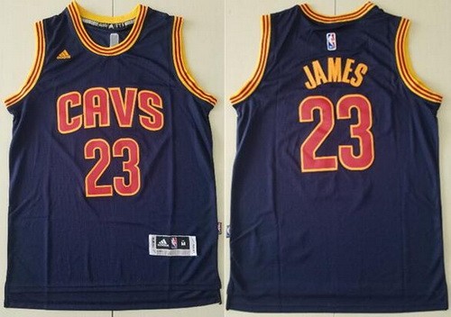 Men's Cleveland Cavaliers #23 LeBron James Navy Adidas Swingman Jersey