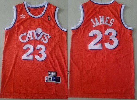 Men's Cleveland Cavaliers #23 LeBron James Orange Hollywood Classic Swingman Jersey