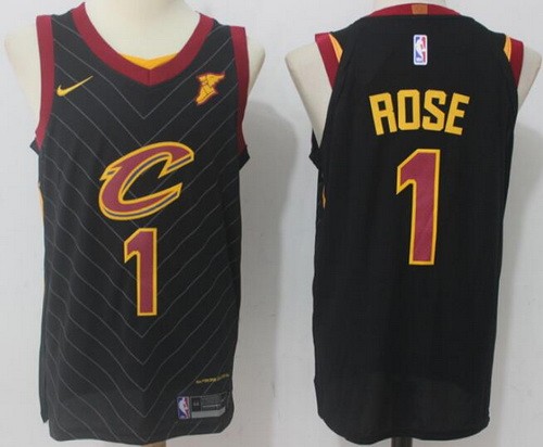 Men's Cleveland Cavaliers #1 Derrick Rose Black Nike Swingman Jersey