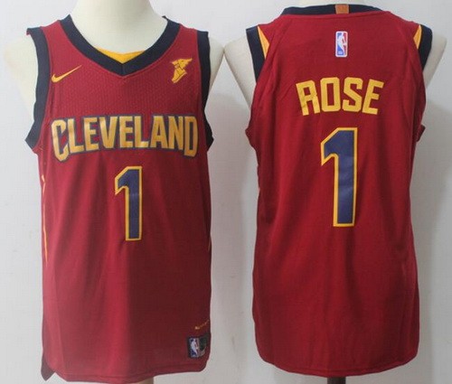 Men's Cleveland Cavaliers #1 Derrick Rose Red Nike Swingman Jersey