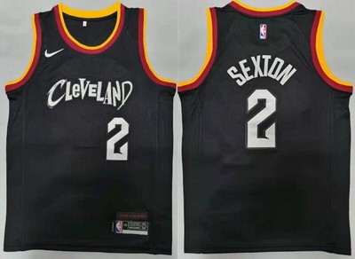 Men's Cleveland Cavaliers #2 Collin Sexton Black 2021 City Icon Swingman Jersey