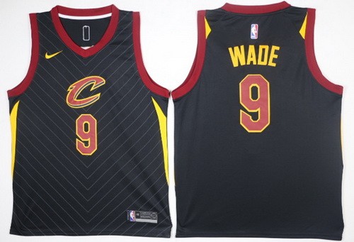 Men's Cleveland Cavaliers #9 Dwyane Wade Black Icon Nike Swingman Jersey