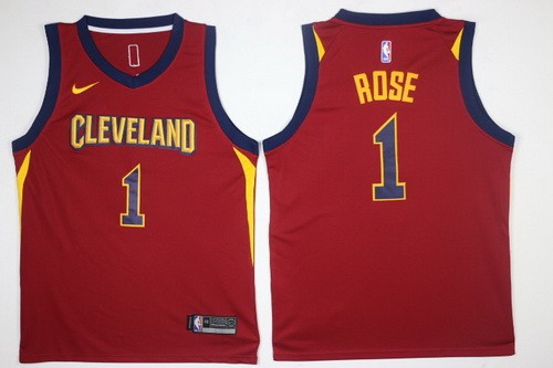 Men's Cleveland Cavaliers #1 Derrick Rose Red Icon Nike Swingman Jersey