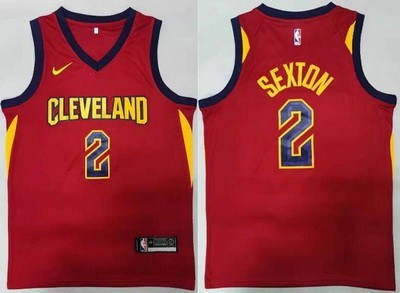 Men's Cleveland Cavaliers #2 Collin Sexton Red Icon Swingman Jersey