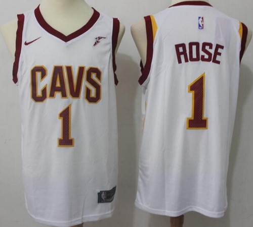 Men's Cleveland Cavaliers #1 Derrick Rose White Icon Sponsor Nike Swingman Jersey