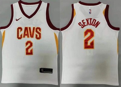 Men's Cleveland Cavaliers #2 Collin Sexton White Icon Swingman Jersey