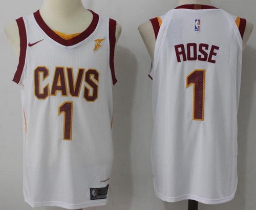 Men's Cleveland Cavaliers #1 Derrick Rose White Nike Swingman Jersey