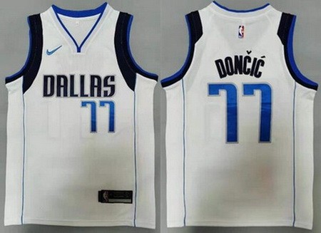 Men's Dallas Mavericks #77 Luka Doncic White Icon Swingman Jersey