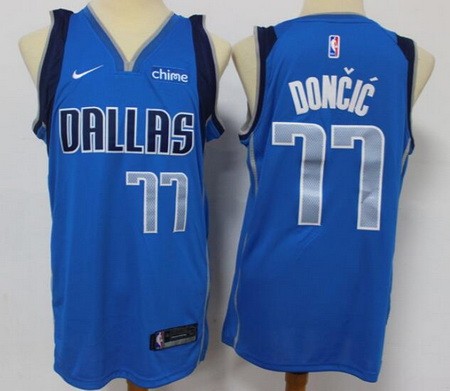 Men's Dallas Mavericks #77 Luka Doncic Blue 2020 Icon Sponsor Swingman Jersey