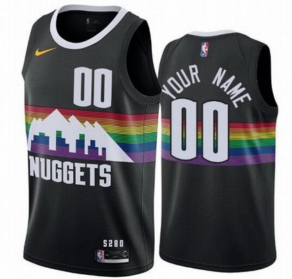 Denver Nuggets Customized Black City Stitched Swingman Jersey