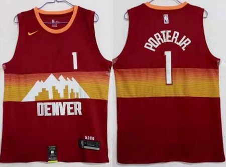 Men's Denver Nuggets #1 Michael Porter Jr Red City Icon Swingman Jersey
