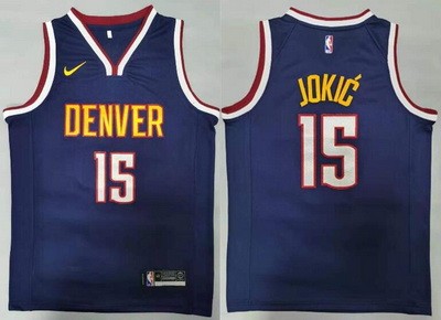 Men's Denver Nuggets #15 Nikola Jokic Navy Icon Swingman Jersey